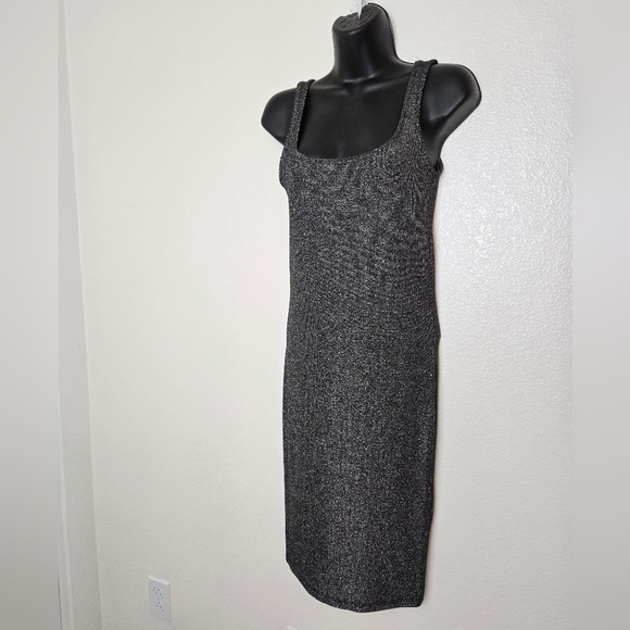 Zara Trafaluc 2017 Metallic Black Sheer Mini Slim Fit Dress Size Small - Picture 1 of 12